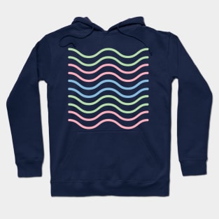 blue green pink water waves design Hoodie